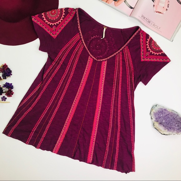 Free People Tops - [Free People] Beaded Mandala Swing Top Size Small